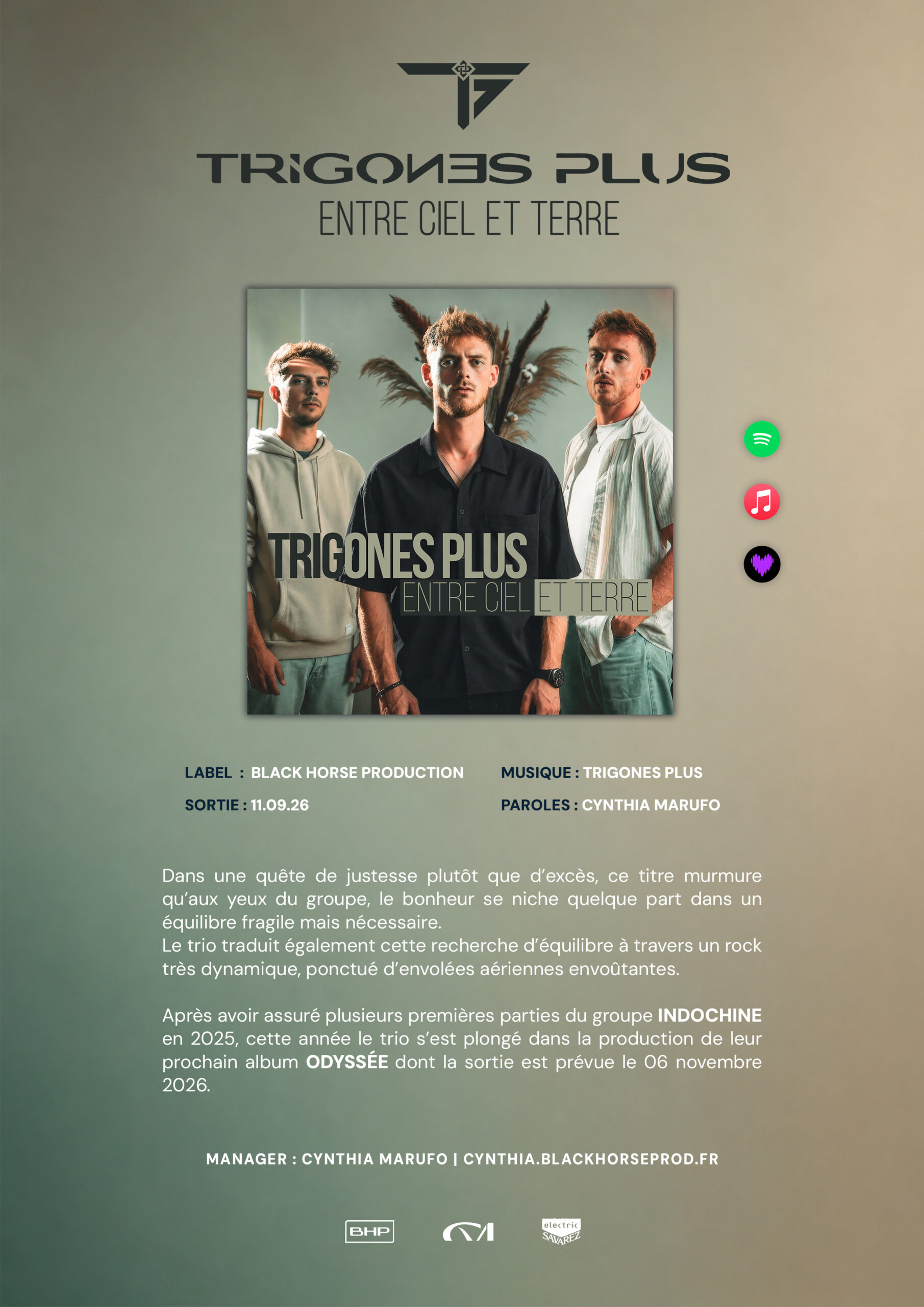 Espace Pro - Communiqué de presse - Single Entre Ciel et Terre - Trigones Plus - Rock Espace Pro - Communiqué de presse - Single Entre Ciel et Terre - Trigones Plus - Rock
